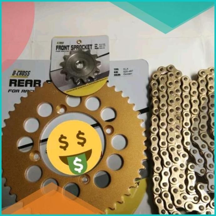 Gir set crf 150 520 gold Dcross / gear set crf 520 8JVLZ4 onderdil
