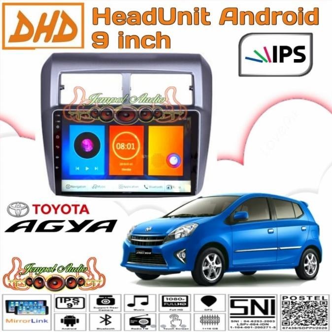 Head Unit Android Dhd 9 Inch Oem Ayla/Agya Layar Ips