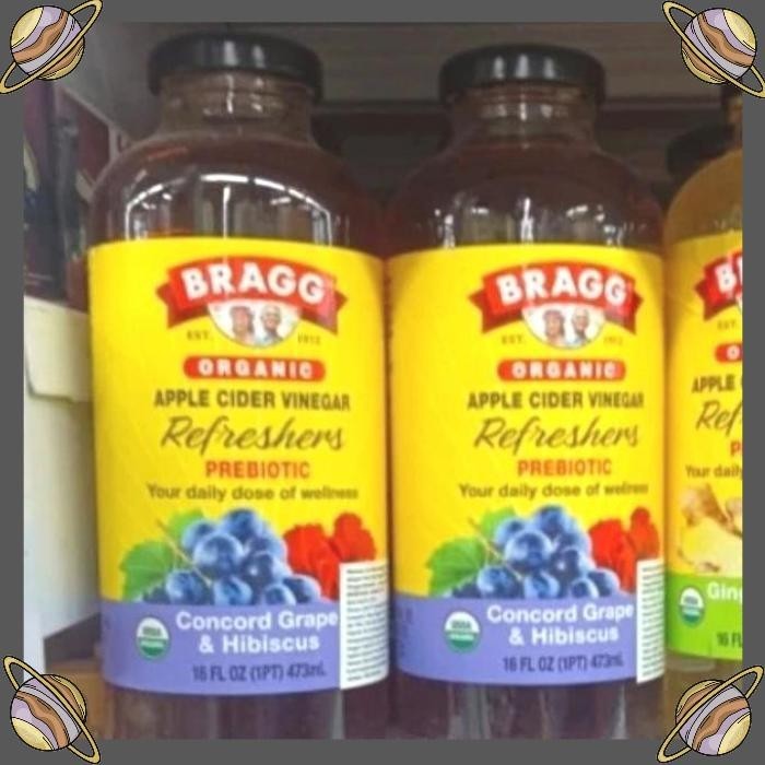 

[CLS] BRAGG ORGANIC APPLE CIDER VINEGAR PREBIOTIC CONCORD, GRAPE & HIBISCUS