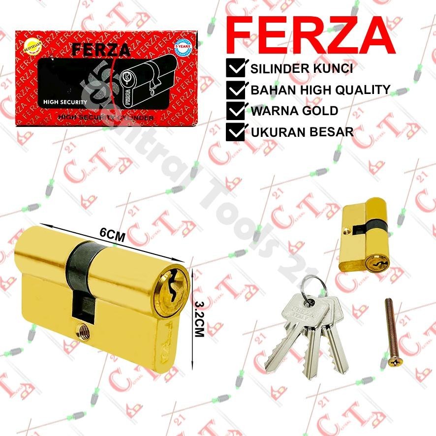 Silinder Kunci Pintu Kuningan Ukuran Besar Ferza / Cylinder Bodi Kunci
