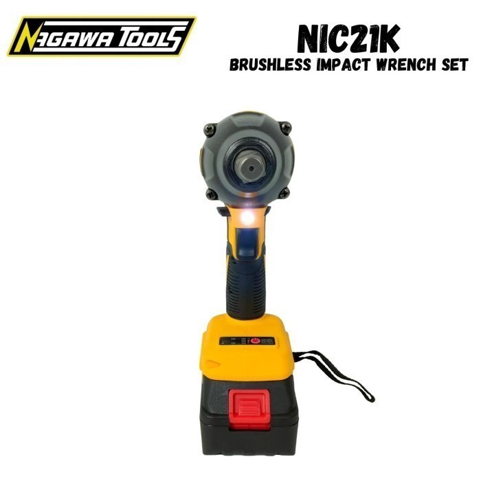 Mesin Bor Baterai Impact Wrench 21V Nagawa Nic21K Cordless Buka Baut