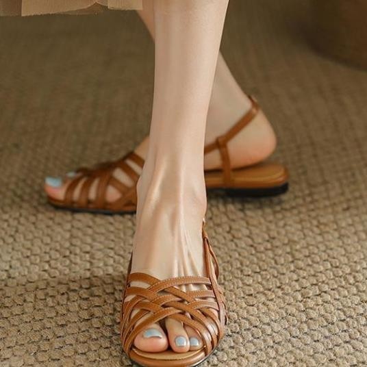 Sepatu Flat Wanita Retro Kasual Tali Vintage 5525 (36-40)