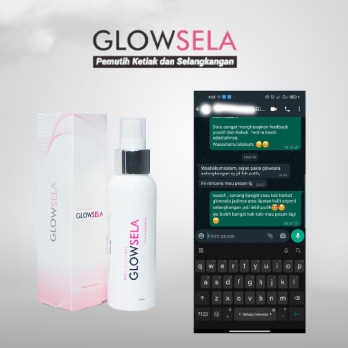 Glowsela Peeling Spray Pemutih Ketiak Dan Selangkangan 60Ml Terlaris