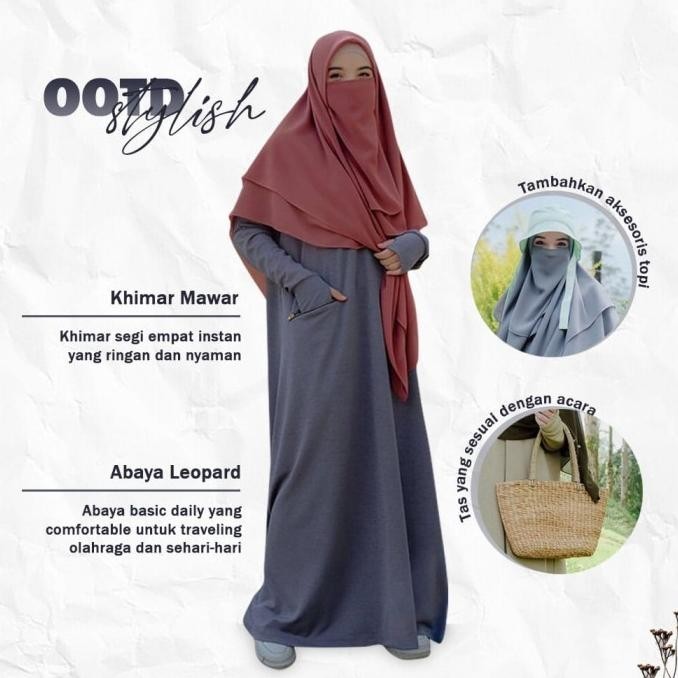 ABAYA LEOPARD KNIT BY KHUMAIRA SYARI ABAYA SET MUSLIM PEREMPUAN CEWEK PUTRI HALUS NYAMAN BAGUS BERKU