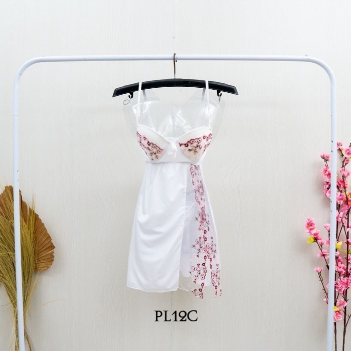 OBRAL PREMIUM NIGHT GOWN SEKSI BAJU TIDUR SEXY LINGERIE LACE Maron PL12B