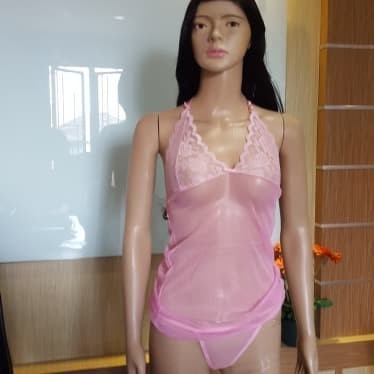 TERUJI JX006S Pink soft Sexy lingerie Lace Baju wanita seksi pink lingerie