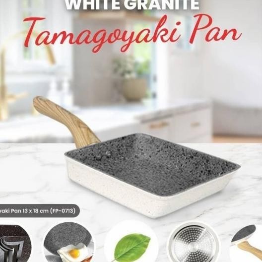 Cypruz Omelette Egg Pan Tamagoyaki White Granite Wajan Kotak
