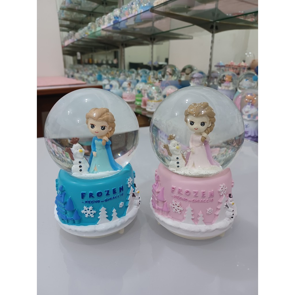 Snowball Pajangan Bola Musik Air Bola Musik Kaca Salju Size Medium (80) Frozen