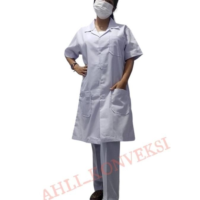 Baju Laboratorium Lengan Pendek / Lengan Panjang / Baju Lab /Jas Lab  LS01