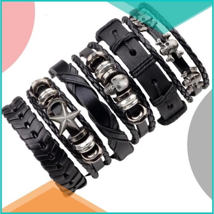 Gelang Cowok / Gelang Pria 1 Set Isi 6 Motif Bintang 8JVLZ4 perkakas