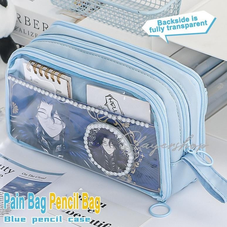 

G-24 Kotak Pensil Transparan Aesthetic Pencil Case Large Tempat Pensil Pen Pouch Lucu Stationery Organizer Cod