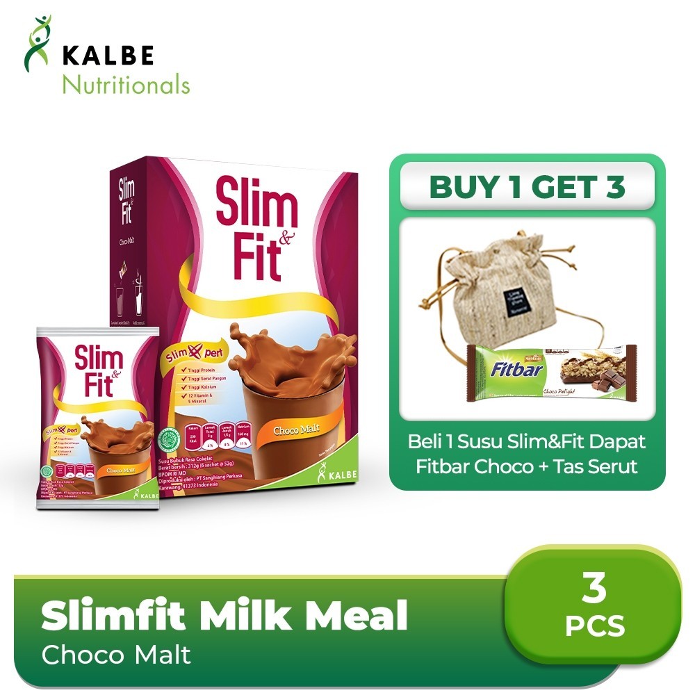 B1G3 - Slim&Fit Milk Choco Free Fitbar Choco + Tas Serut
