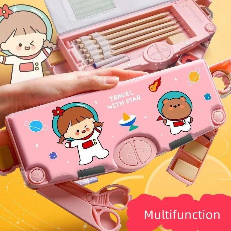 

Berkualitas Ttempat Pensil Multifungsi Kartun/Empat Pensil Multifungsi Dilengkapi Rautan Pensil, Gunting, Selotip, Penghapus, Penggaris Hj-45