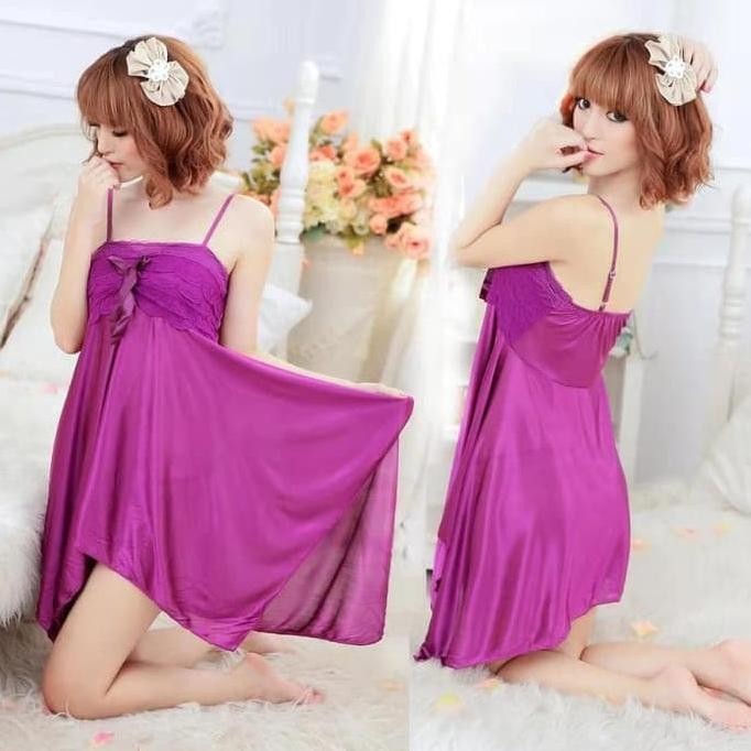 Promo Kaos Sexy Lingerie Transparan Lingerie Tidur Ungu L017 Baju Anak Dewasa Pria Wanita
