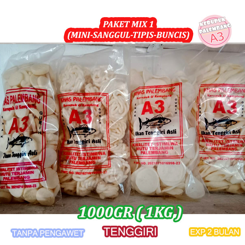 

PAKET MIX 1 - KEMPLANG MINI SANGGUL TIPIS BUNCIS IKAN TENGGIRI 1 KG ASLI PALEMBANG