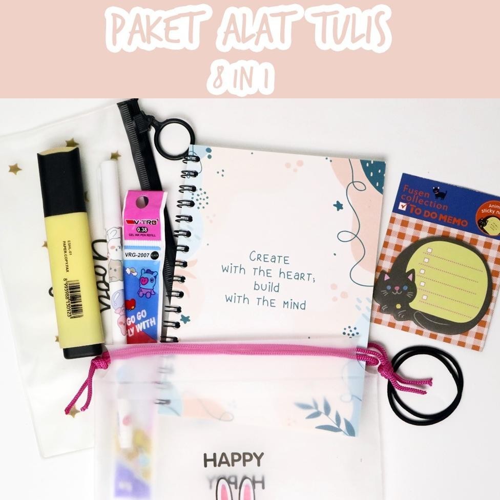 

fx-2 PAKET ALAT TULIS 8IN1 / STATIONERY SET FANCY / ALAT TULIS SET / STATIONERY SET. Hemat
