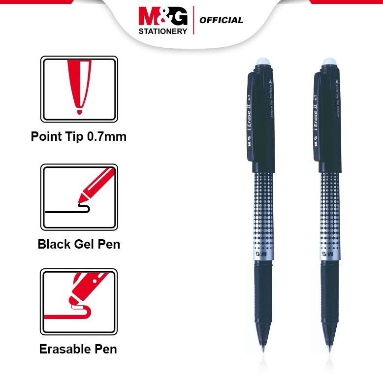 

Is75 M&G Erasable Gel Pen Pulpen Gel 0.7 mm Pena yang dapat dihapus Tinta Hitam dan Biru Premium