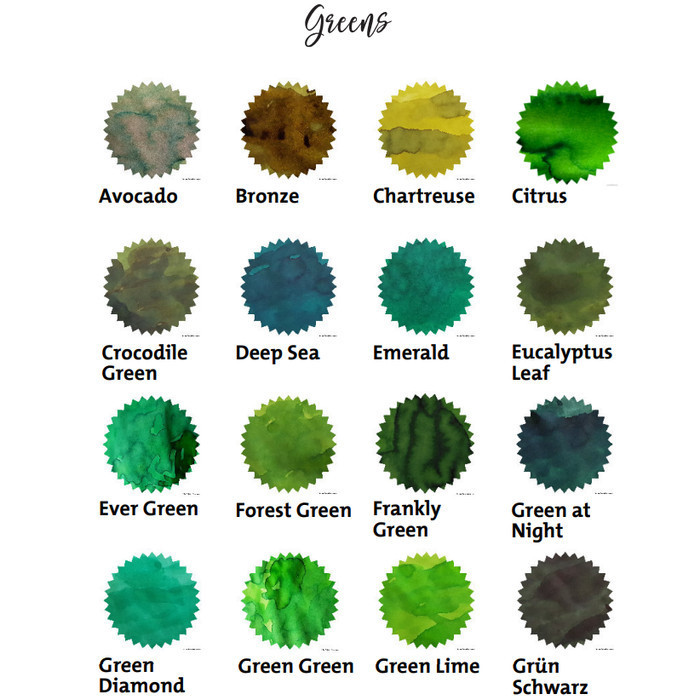 

Robert Oster Signature 50ml Fountain Pen Ink, Greens