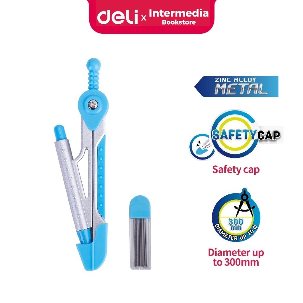 

Deli Jangka-Metal Sekolah E8616 Bahan aluminium untuk daya tahan ekstra dengan tutup ujung yang aman