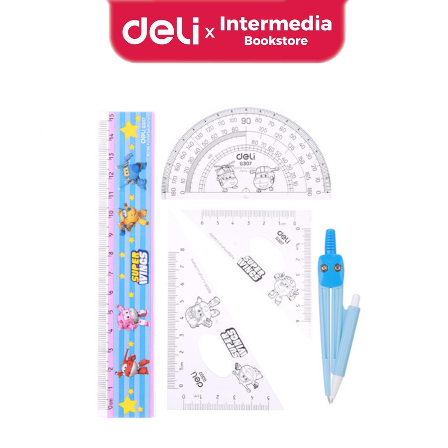 

Deli 5 in 1 Metric Graduation Drafting Set EG30793 dengan tutup pengaman Blue