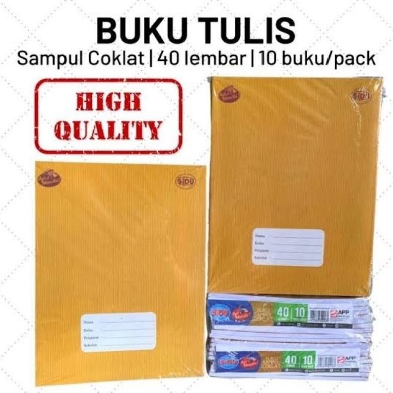 

qw-7 (PERPAK) Buku Tulis Sekolah Merk SIDU Sampul atau Cover Cokelat isi 40 lembarI 1 Pack isi 10 pcs Hemat