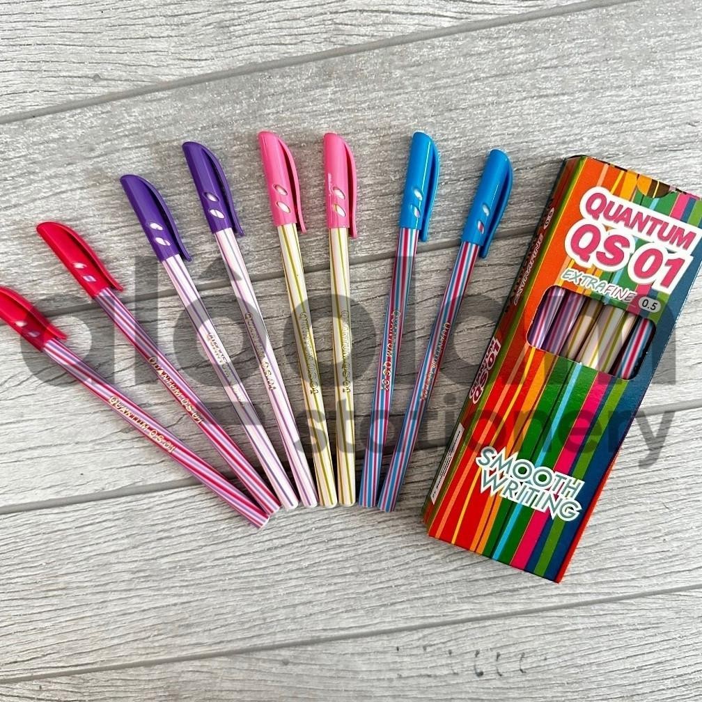 

jy-6 SELUSIN ( 12 PCS ) Pulpen Lilin Ulir Quantum QS 01 0.5mm Berkualitas