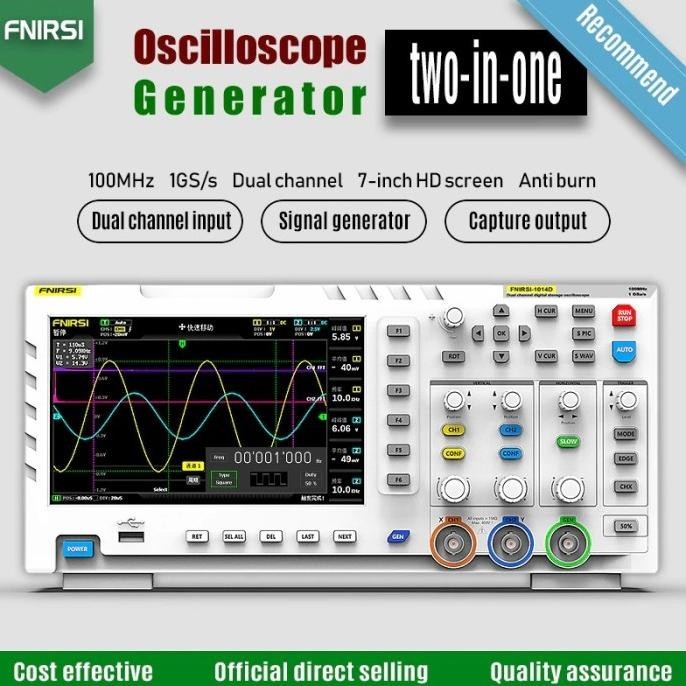 Digital Oscilloscope 2in1 Dual Channel Signal 100MHz 1014D FNIRSI