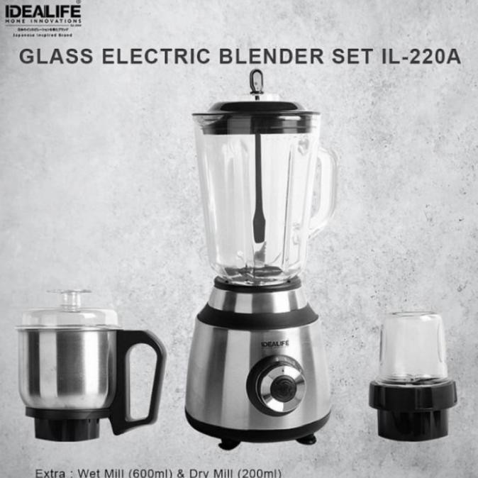 IDEALIFE IL 220A Blender Listrik Set Chopper Multifungsi Penggiling
