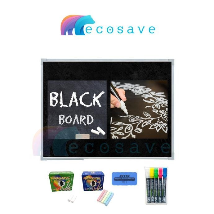 

Blackboard Spidol 80x120 cm Papan Tulis Kapur Hitam 80x 120cm Tanggung