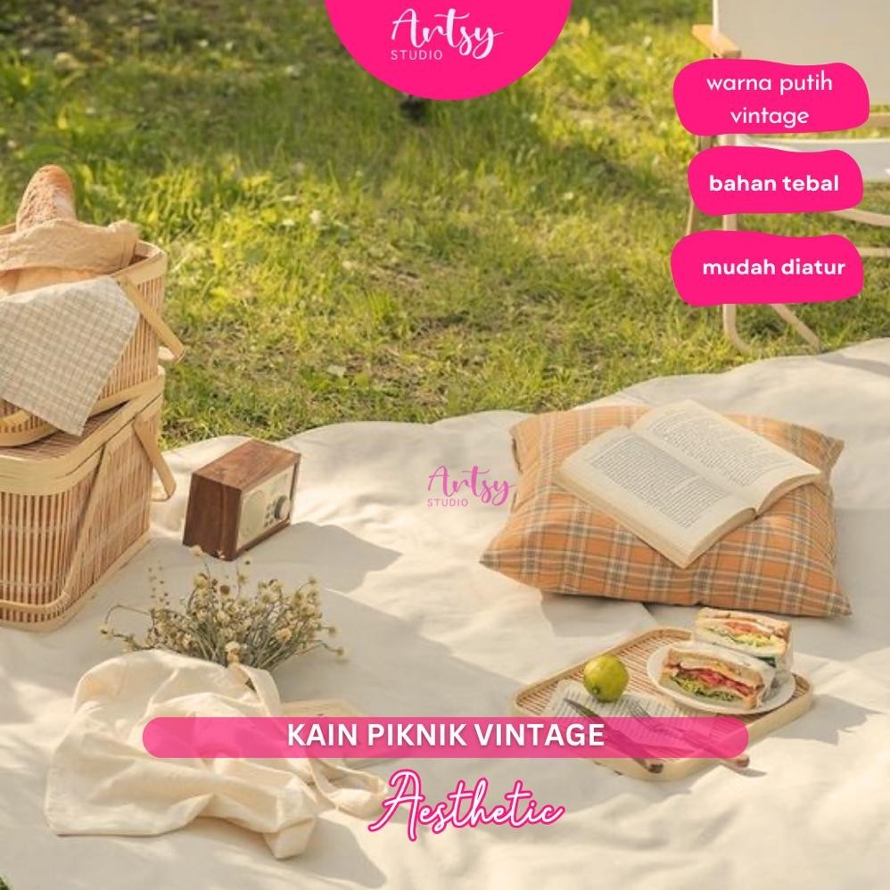 Gratis Ongkir Artsy Studio Tikar Piknik Kain Kanvas Alas Piknik Background Foto Vintage Terlaris