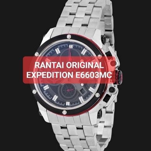 STRAP RANTAI JAM TANGAN EXPEDITION E6603 E 6603 STAINLESS STEEL SILVER