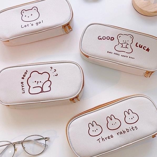 

VIRAL Mismi Annette Pencil Case Kotak Pensil Cute Bear Sekolah Perempuan Trendy - K1A et-12