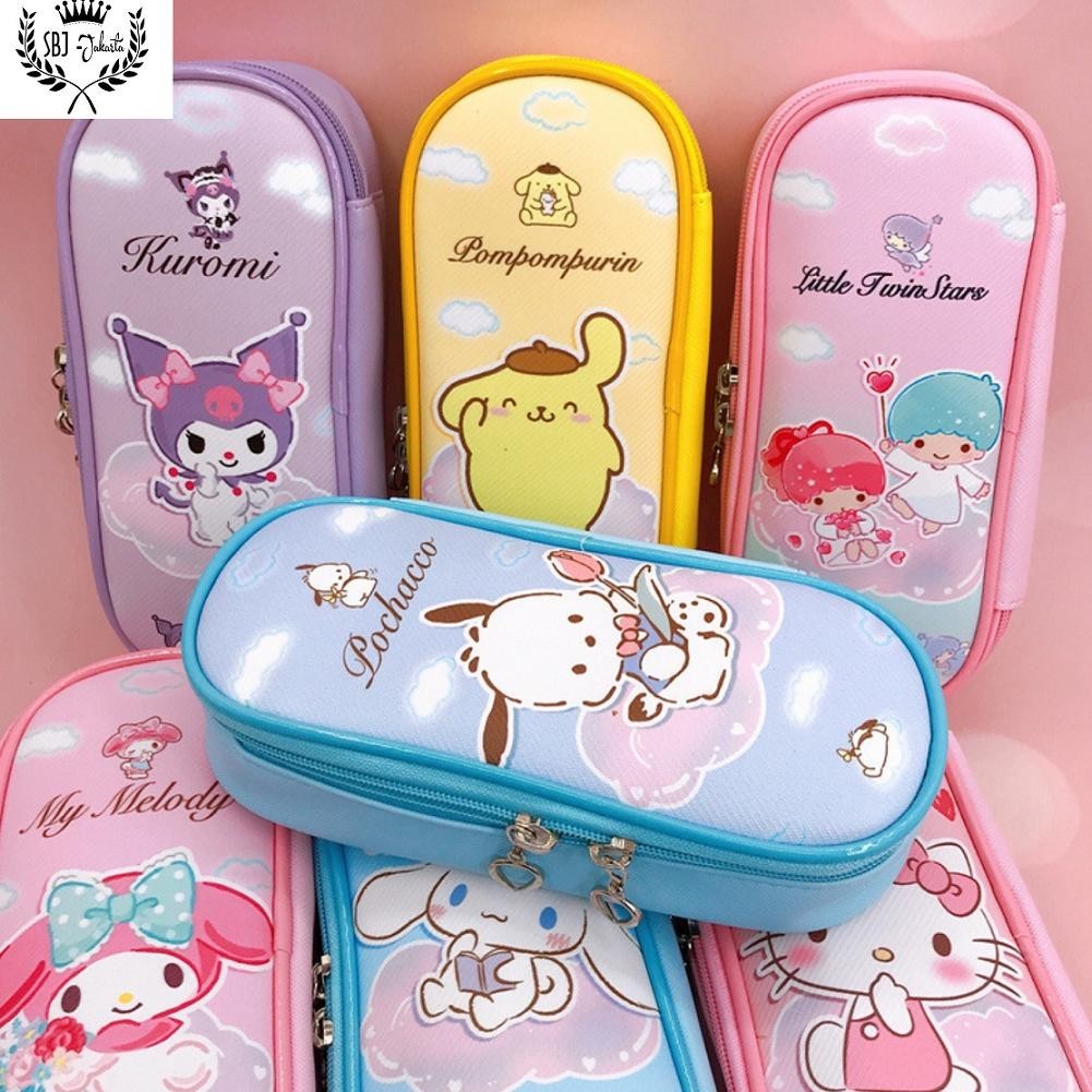 

BISA COD Tempat Pensil Kotak Pensil karakter Sanrio kuromi melody cinnamoroll bahan TPU leather waterproof fs-6