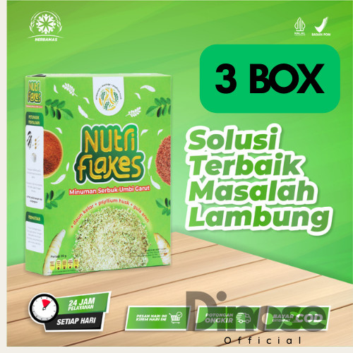 

Nutriflakes Sereal Umbi Garut Asam Lambung - Ampuh Mengatasi Asam Lambung Gerd, Maag 3 Box
