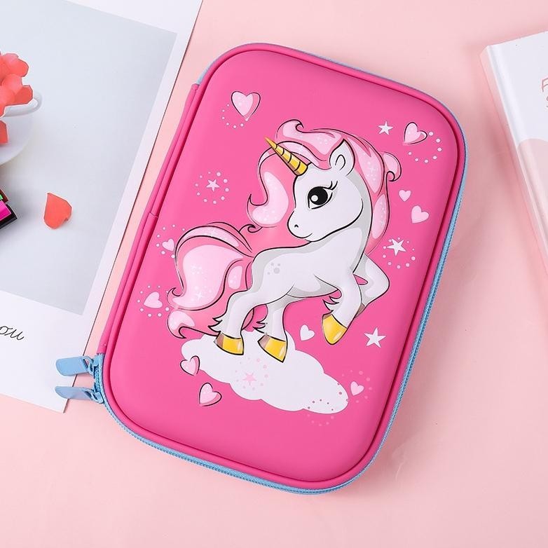 

SPECIAL Kotak Pensil Anak Tempat pensil 3D Timbul Hardcase astronot unicorn kado ultah anak perempuan nt-77