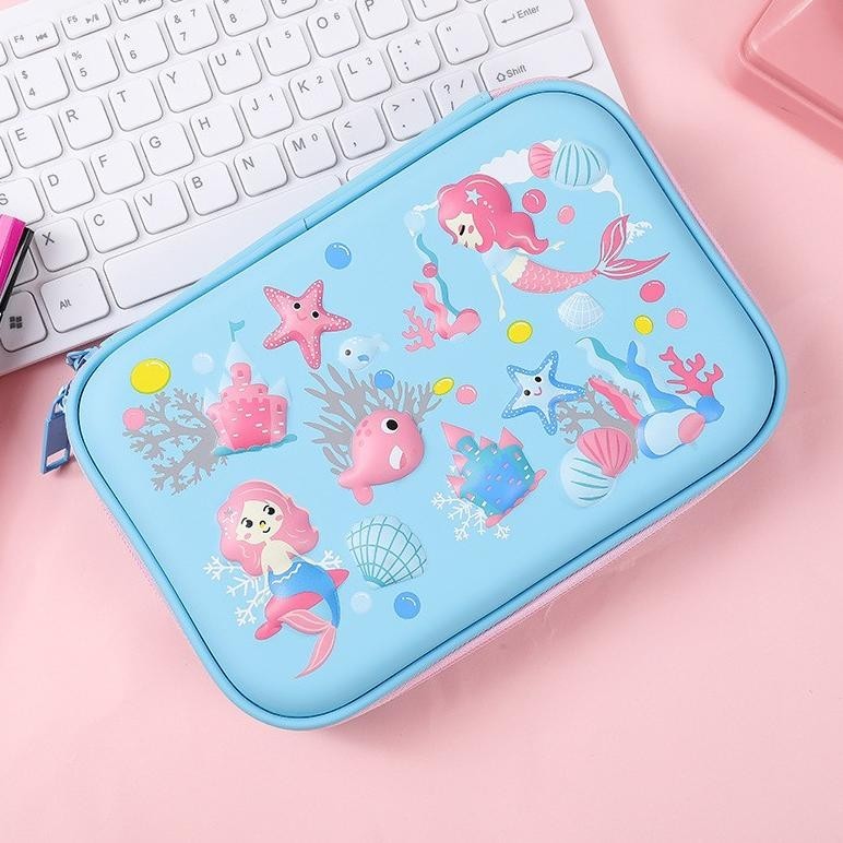 

TERLARIS Tempat pensil unicorn kotak pensil pensil case hardtop 3D unicorn lucu Ae-24
