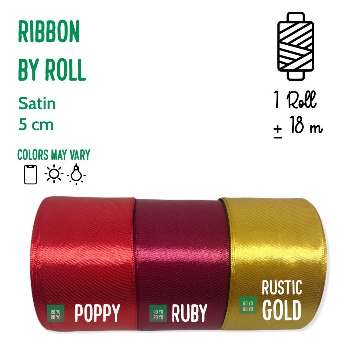 

PROMO SATIN RIBBON Pita Satin 5 cm - Festive Colors