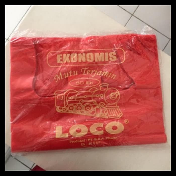 

SALE Kantong Plastik Kresek Loco EKONOMIS MERAH 40 x 60 isi 50 lembar