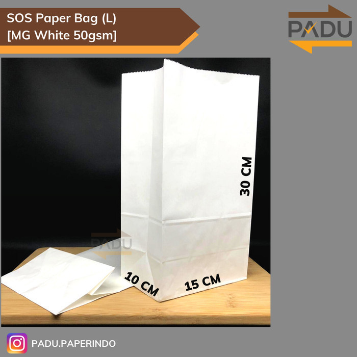 

HARGA DISKON SOS Paper Bag (L) - Kantong Kertas SOS / Fried Chicken / Snack