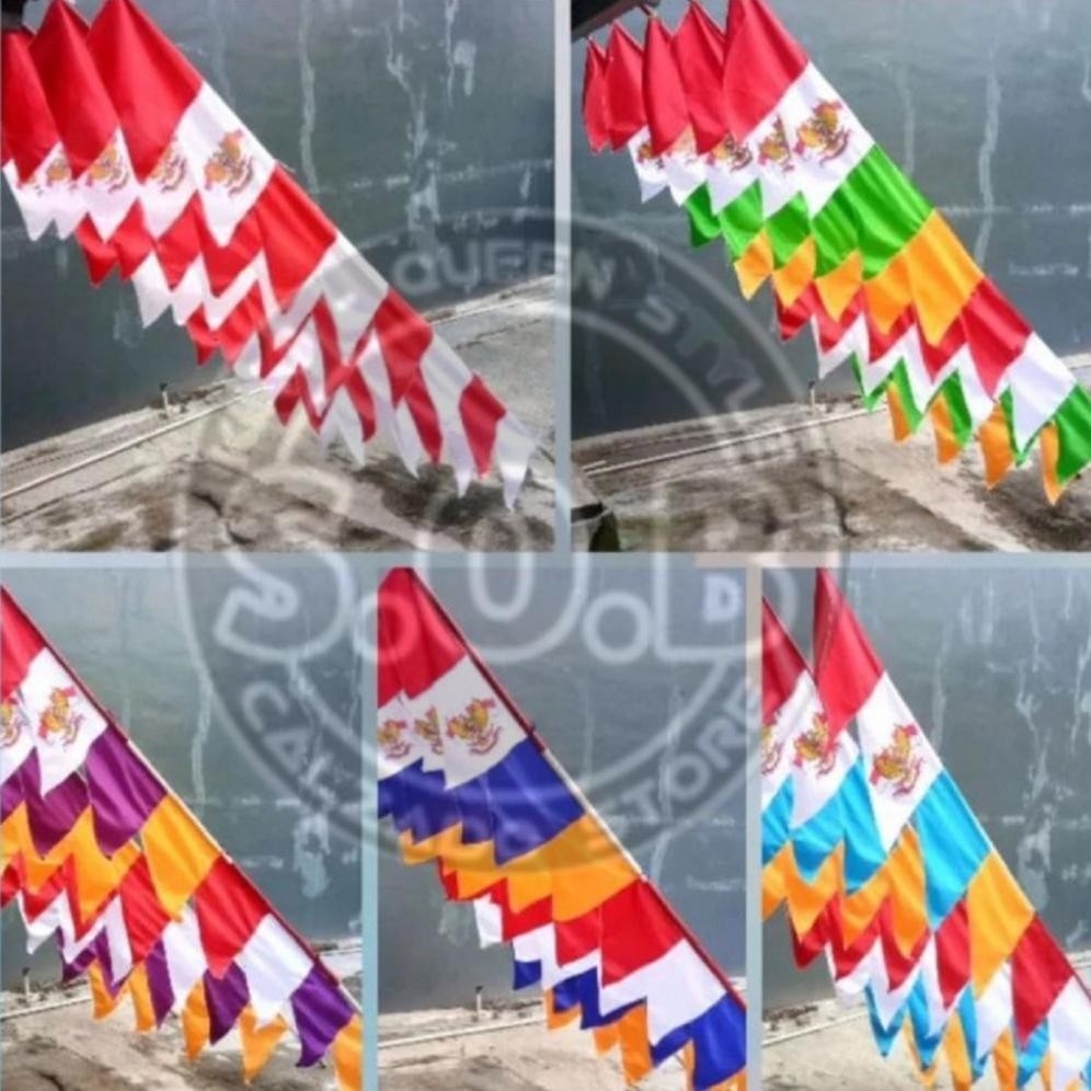 PROMOOO (20 PCS) GROSIR UMBUL UMBUL WARNA WARNI BENDERA MERAH PUTIH