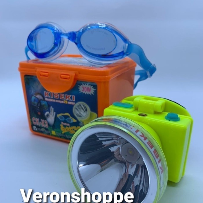 SENTER KEPALA SELAM KISEKI CK X3 HEADLAMP DIVING 30WATT BONUS KACAMATA