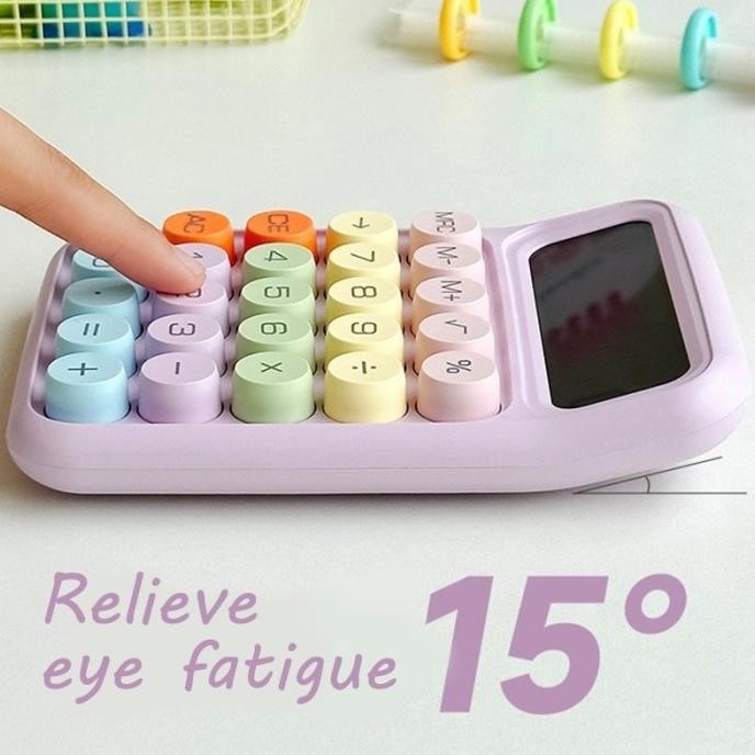 

kalkulator korea dopamin 12 digit warna lucu tombol mekanik display be H24S