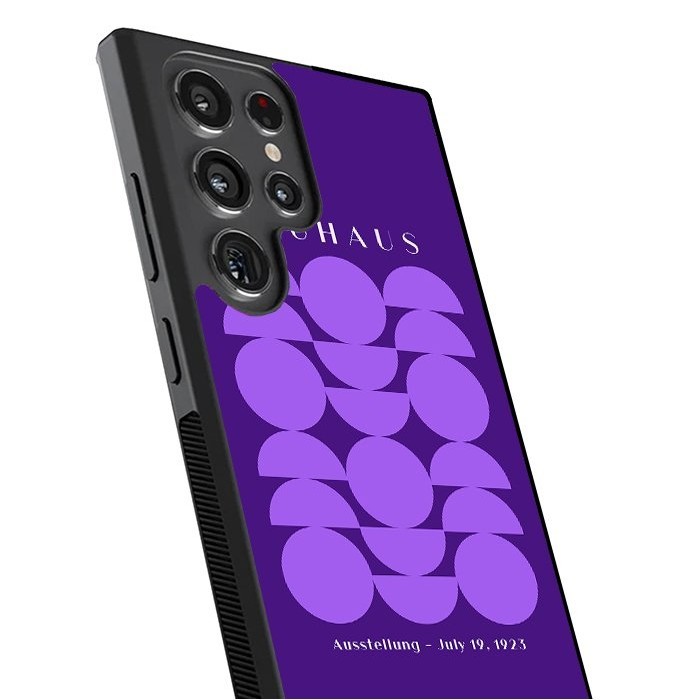 Hybrid Case Samsung Galaxy S24 S23 S22 S21 S20 Ultra Plus FE Bauhaus Violet Circles FZ4114