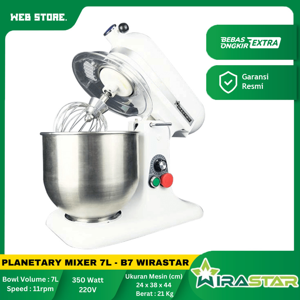 Mixer Pengaduk Adonan Roti Planetary Mixer 7 Liter B-7 WIRASTAR