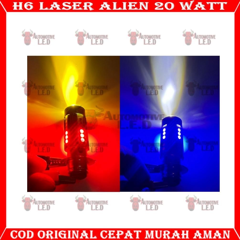 DWL-49 ORIGINAL LAMPU UTAMA MOTOR H6 LASER 30 LED ALIEN H6 LED LASER 2 WARNA HI / LOO 20 WATT | BOHL