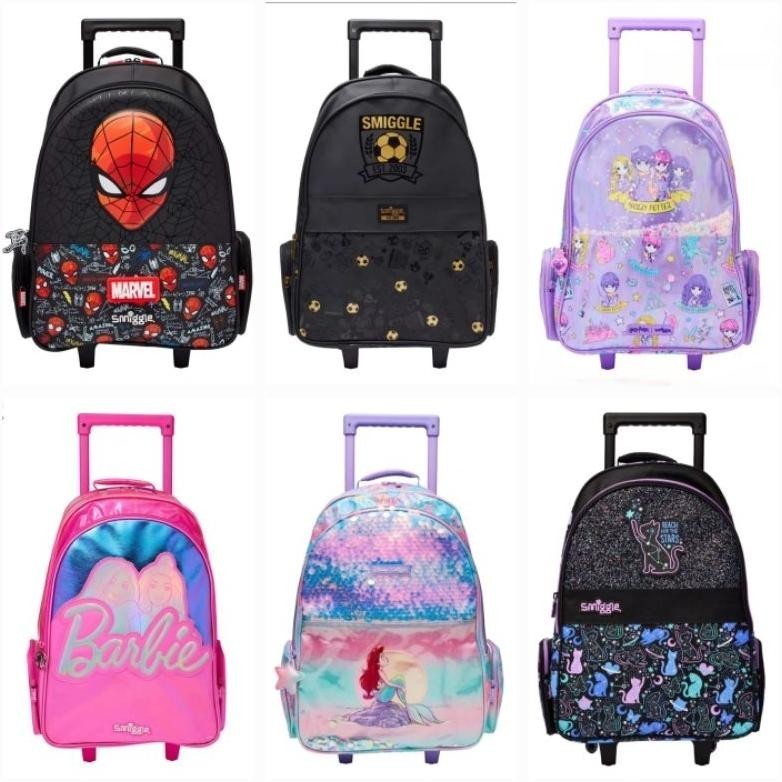Trolley Smiggle Bag Uk 38*22*52cm/Trolly Bag anak Sd/Roda bisa nyala