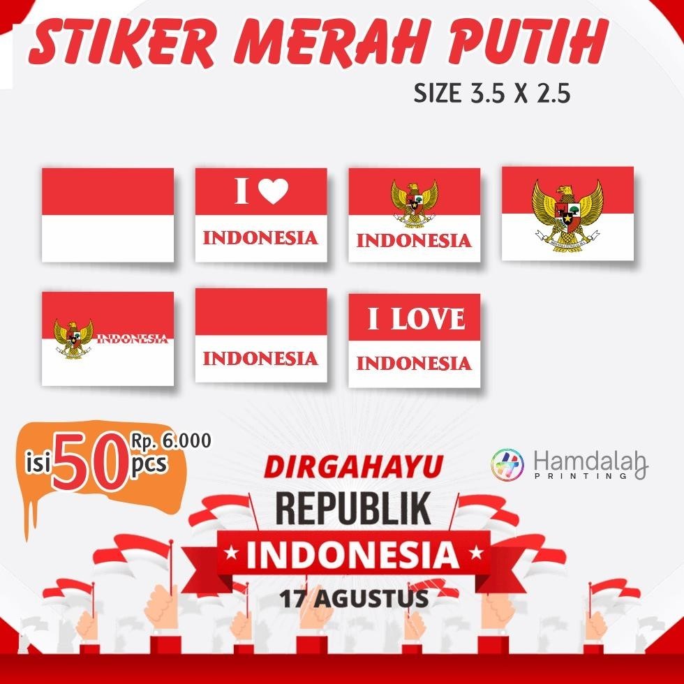 

BIG SALE stiker bendera merah putih di pipi ( isi 50 pcs ) MURAH
