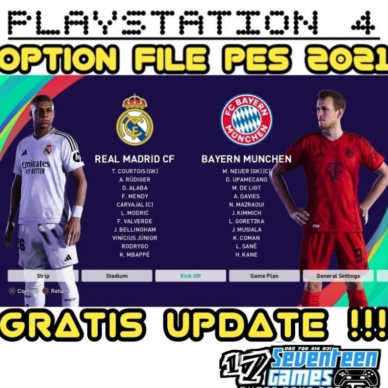 PROMO EKSKLUSIF Option File PES 2021 PS4 PS5 ORIGINAL (BUKAN HEN) Update Musim 2024 2025 SALE