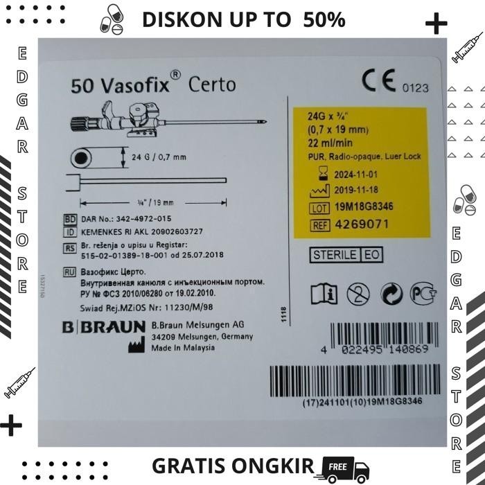 

VASOFIX BRAUNULE "B BRAUN" 18G, 20G, 22G, 24G TERMURAH BY EDGAR STORE !!