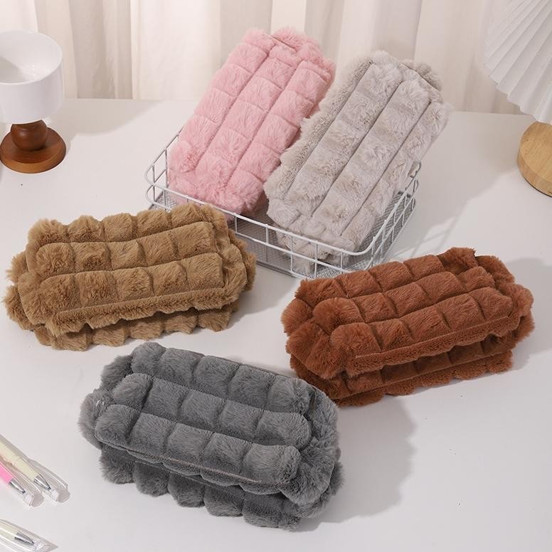 

BISA COD Tepak / Tempat Pensil Sleting Plush Puff Kotak JH85